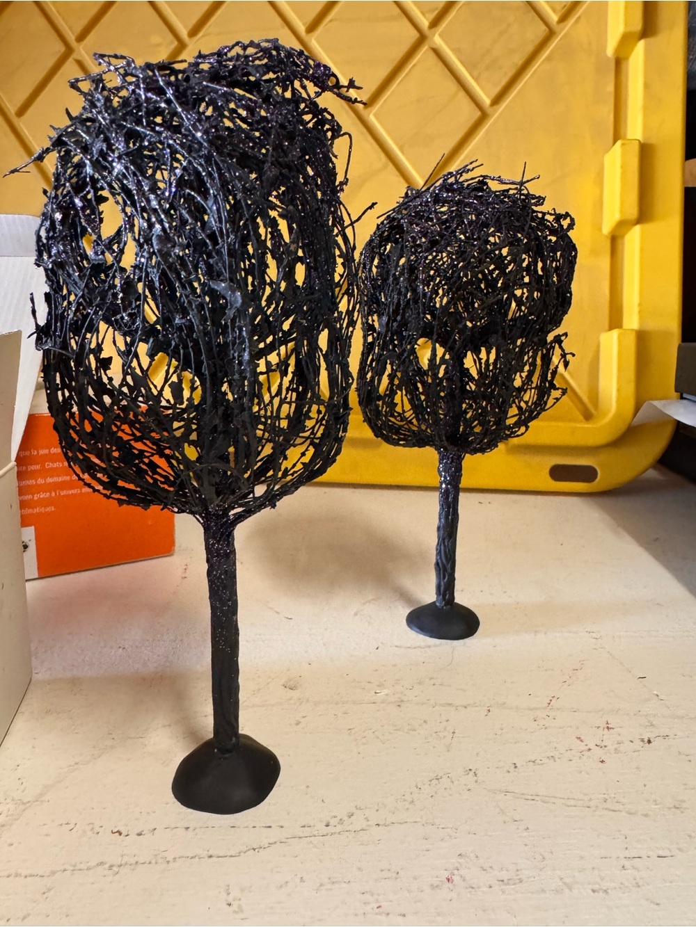 Department 56 Black Twig Tree Holiday Decor Pair